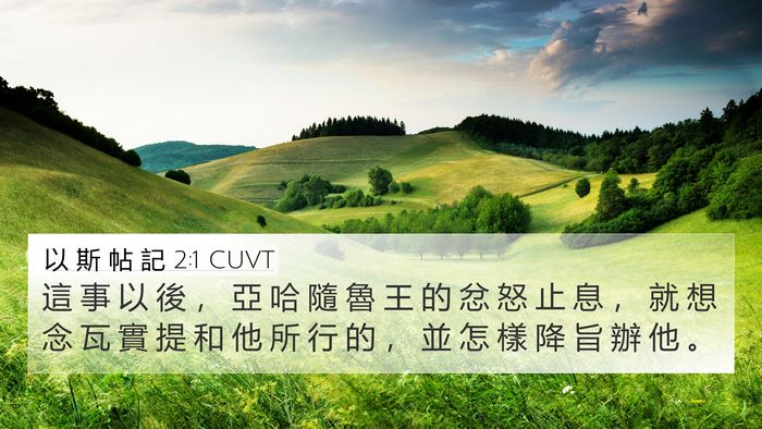 以 斯 帖 記 2:1 CUVT 4K Wallpaper - 這 事 以 後 ， 亞 哈 隨 魯 王 的 忿 - 4K Wallpaper Bible Verse