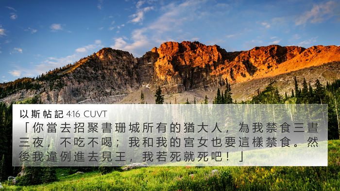 以 斯 帖 記 4:16 CUVT Bible Verse Image