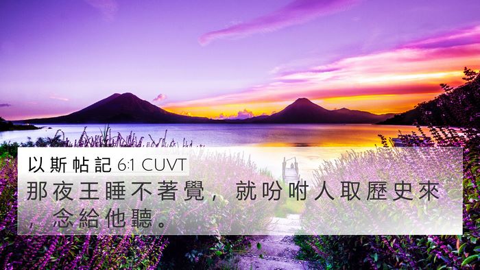 以 斯 帖 記 6:1 CUVT Bible Verse Image