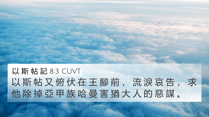 以 斯 帖 記 8:3 CUVT Bible Verse Image