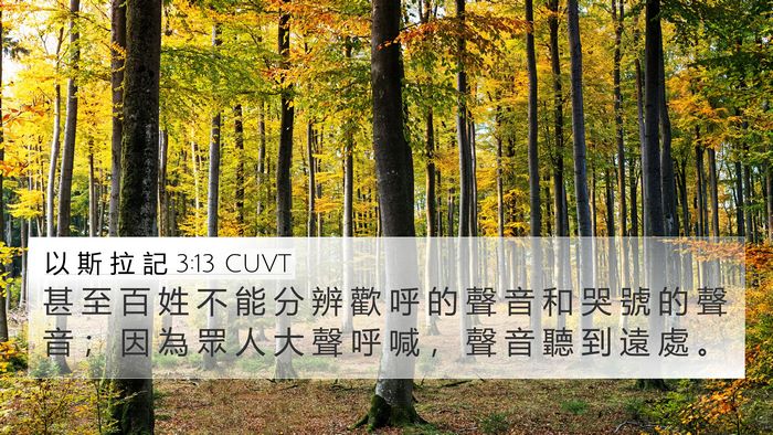 以 斯 拉 記 3:13 CUVT 4K Wallpaper - 甚 至 百 姓 不 能 分 辨 歡 呼 的 聲 - 4K Wallpaper Bible Verse
