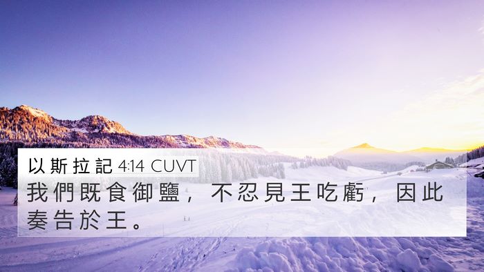 以 斯 拉 記 4:14 CUVT 4K Wallpaper - 我 們 既 食 御 鹽 ， 不 忍 見 王 吃 - 4K Wallpaper Bible Verse