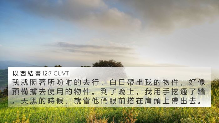 以 西 結 書 12:7 CUVT 4K Wallpaper - 我 就 照 著 所 吩 咐 的 去 行 ， 白 - 4K Wallpaper Bible Verse