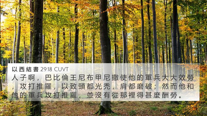 以 西 結 書 29:18 CUVT Bible Verse Image