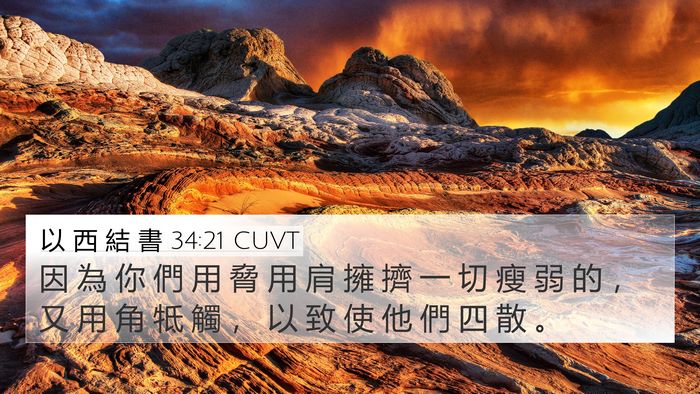 以 西 結 書 34:21 CUVT Bible Verse Image