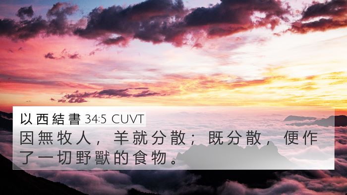 以 西 結 書 34:5 CUVT Bible Verse Image