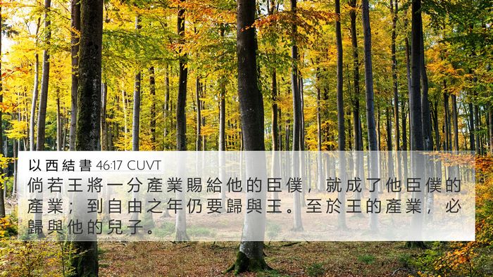 以 西 結 書 46:17 CUVT 4K Wallpaper - 倘 若 王 將 一 分 產 業 賜 給 他 的 - 4K Wallpaper Bible Verse