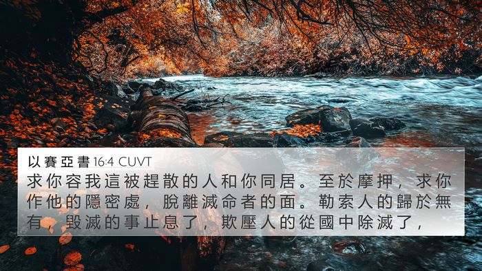 以 賽 亞 書 16:4 CUVT Bible Verse Image