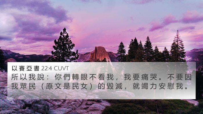 以 賽 亞 書 22:4 CUVT Bible Verse Image