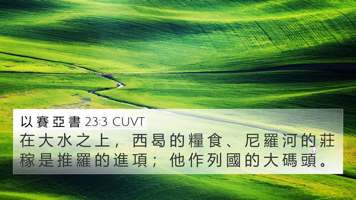 以 賽 亞 書 23:3 CUVT 4K Wallpaper - 在 大 水 之 上 ， 西 曷 的 糧 食 、 - 4K Wallpaper Bible Verse