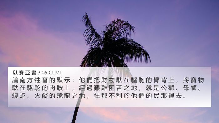 以 賽 亞 書 30:6 CUVT Bible Verse Image