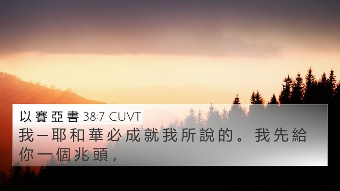 以 賽 亞 書 38:7 CUVT Bible Verse Image