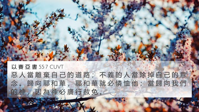 以 賽 亞 書 55:7 CUVT Bible Verse Image