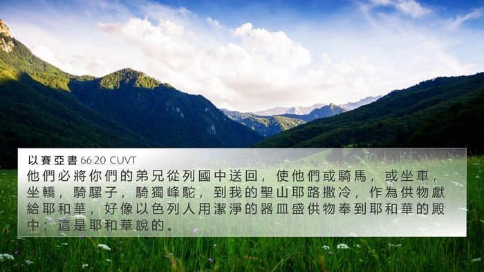 以 賽 亞 書 66:20 CUVT Bible Verse Image