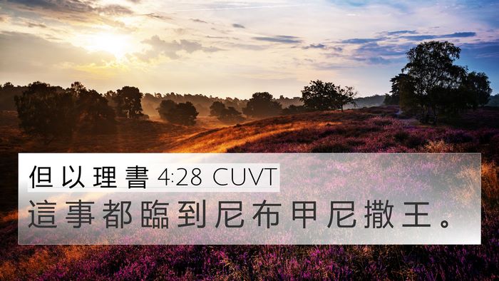 但 以 理 書 4:28 CUVT 4K Wallpaper - 這 事 都 臨 到 尼 布 甲 尼 撒 王 - 4K Wallpaper Bible Verse