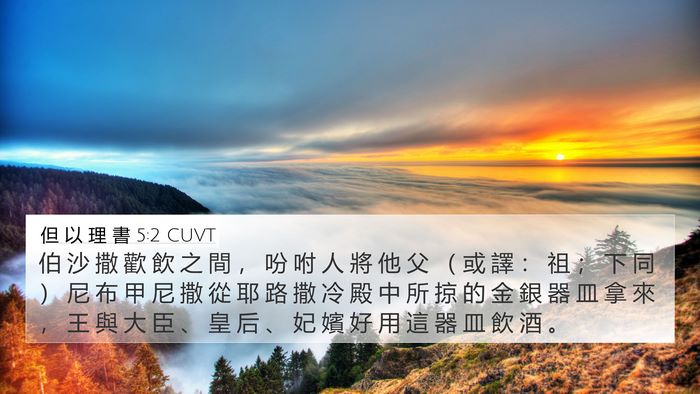 但 以 理 書 5:2 CUVT 4K Wallpaper - 伯 沙 撒 歡 飲 之 間 ， 吩 咐 人 將 - 4K Wallpaper Bible Verse