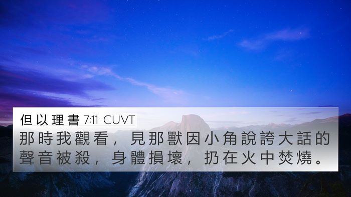 但 以 理 書 7:11 CUVT Bible Verse Image