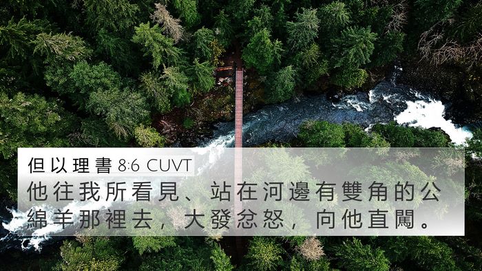 但 以 理 書 8:6 CUVT 4K Wallpaper - 他 往 我 所 看 見 、 站 在 河 邊 有 - 4K Wallpaper Bible Verse