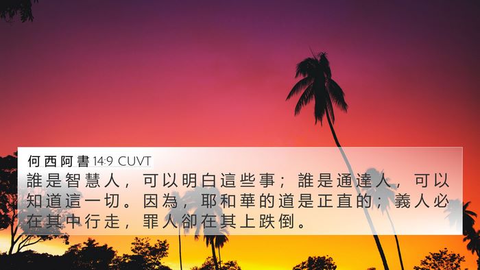 何 西 阿 書 14:9 CUVT Bible Verse Image
