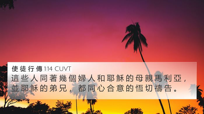 使 徒 行 傳 1:14 CUVT Bible Verse Image