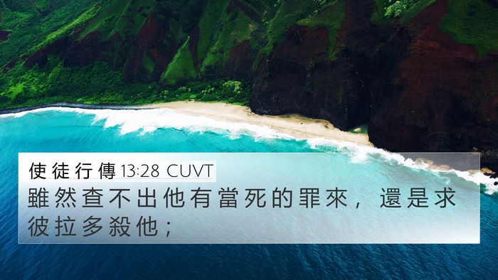 使 徒 行 傳 13:28 CUVT 4K Wallpaper - 雖 然 查 不 出 他 有 當 死 的 罪 來 - 4K Wallpaper Bible Verse