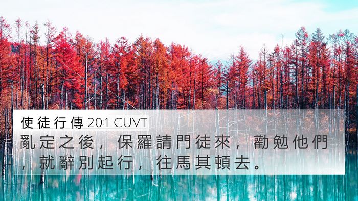 使 徒 行 傳 20:1 CUVT Bible Verse Image