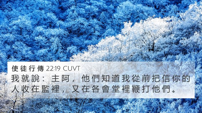 使 徒 行 傳 22:19 CUVT Bible Verse Image