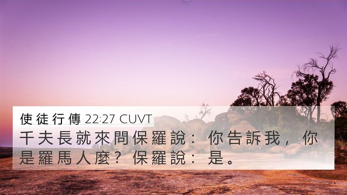 使 徒 行 傳 22:27 CUVT 4K Wallpaper - 千 夫 長 就 來 問 保 羅 說 ： 你 告 - 4K Wallpaper Bible Verse