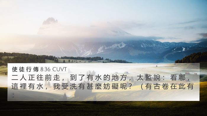 使 徒 行 傳 8:36 CUVT Bible Verse Image