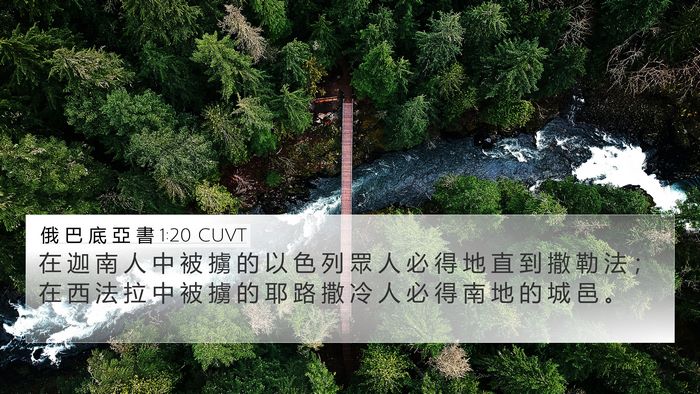 俄 巴 底 亞 書 1:20 CUVT Bible Verse Image