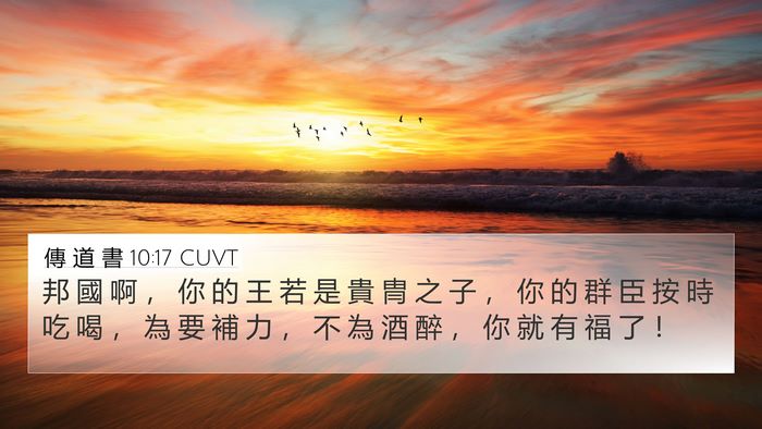 傳 道 書 10:17 CUVT 4K Wallpaper - 邦 國 啊 ， 你 的 王 若 是 貴 冑 之 - 4K Wallpaper Bible Verse