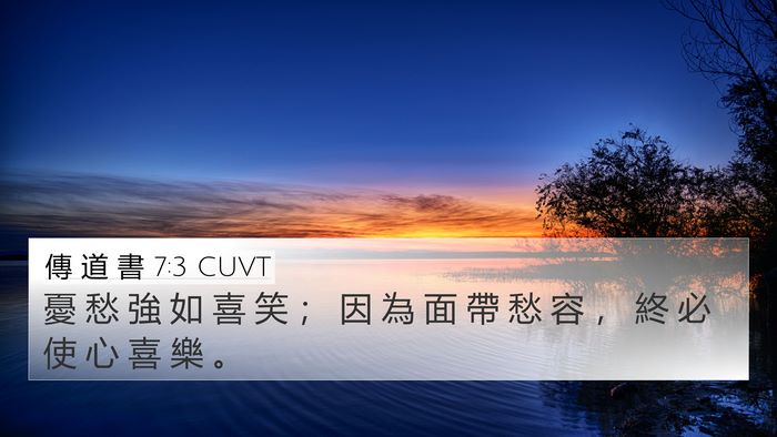 傳 道 書 7:3 CUVT 4K Wallpaper - 憂 愁 強 如 喜 笑 ； 因 為 面 帶 愁 - 4K Wallpaper Bible Verse