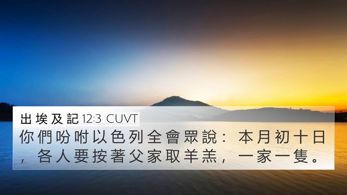 出 埃 及 記 12:3 CUVT Bible Verse Image