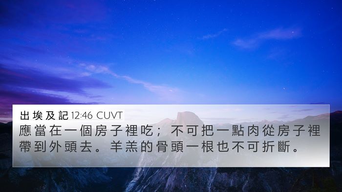 出 埃 及 記 12:46 CUVT 4K Wallpaper - 應 當 在 一 個 房 子 裡 吃 ； 不 可 - 4K Wallpaper Bible Verse