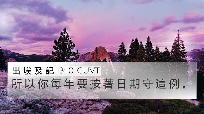 出 埃 及 記 13:10 CUVT 4K Wallpaper - 所 以 你 每 年 要 按 著 日 期 守 這 - 4K Wallpaper Bible Verse
