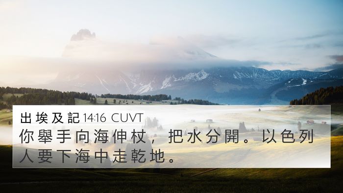 出 埃 及 記 14:16 CUVT Bible Verse Image