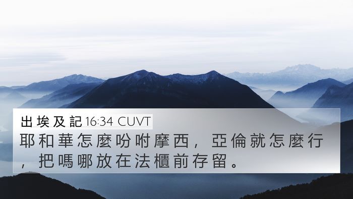 出 埃 及 記 16:34 CUVT Bible Verse Image