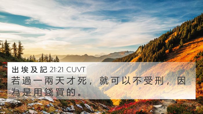 出 埃 及 記 21:21 CUVT 4K Wallpaper - 若 過 一 兩 天 才 死 ， 就 可 以 不 - 4K Wallpaper Bible Verse