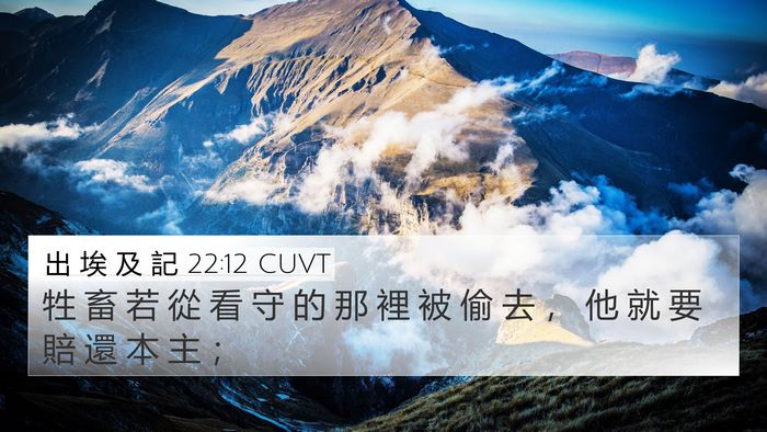 出 埃 及 記 22:12 CUVT 4K Wallpaper - 牲 畜 若 從 看 守 的 那 裡 被 偷 去 - 4K Wallpaper Bible Verse