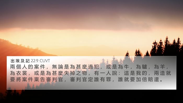 出 埃 及 記 22:9 CUVT Bible Verse Image