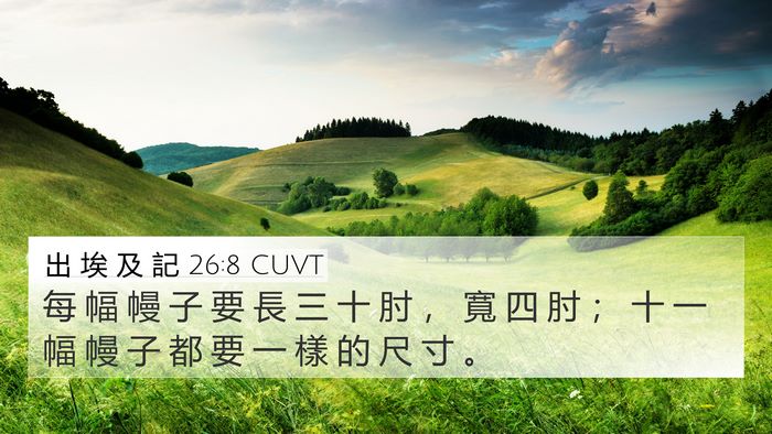 出 埃 及 記 26:8 CUVT Bible Verse Image