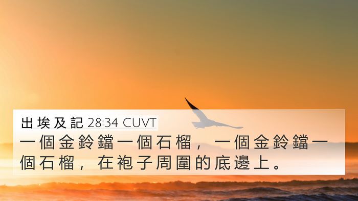 出 埃 及 記 28:34 CUVT 4K Wallpaper - 一 個 金 鈴 鐺 一 個 石 榴 ， 一 個 - 4K Wallpaper Bible Verse