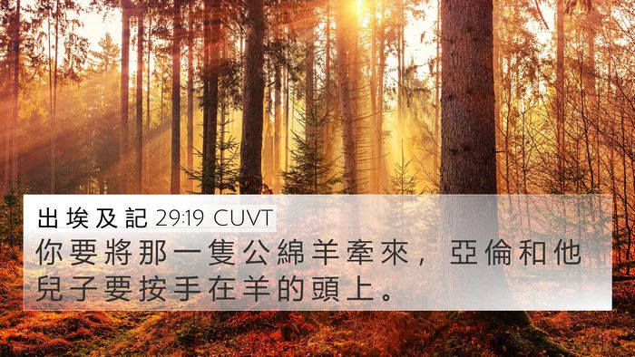 出 埃 及 記 29:19 CUVT Bible Verse Image