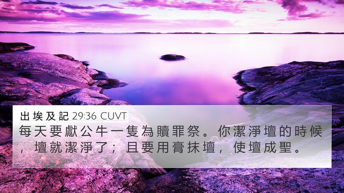 出 埃 及 記 29:36 CUVT Bible Verse Image