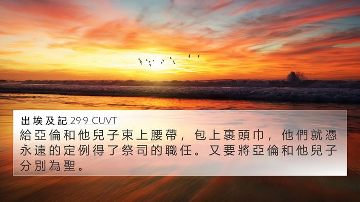 出 埃 及 記 29:9 CUVT Bible Verse Image