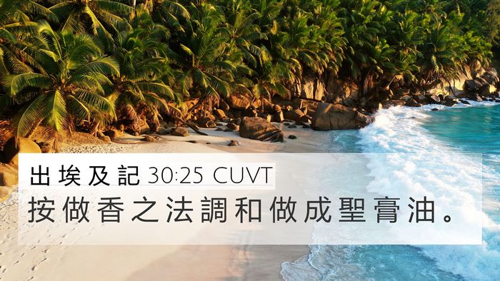 出 埃 及 記 30:25 CUVT Bible Verse Image