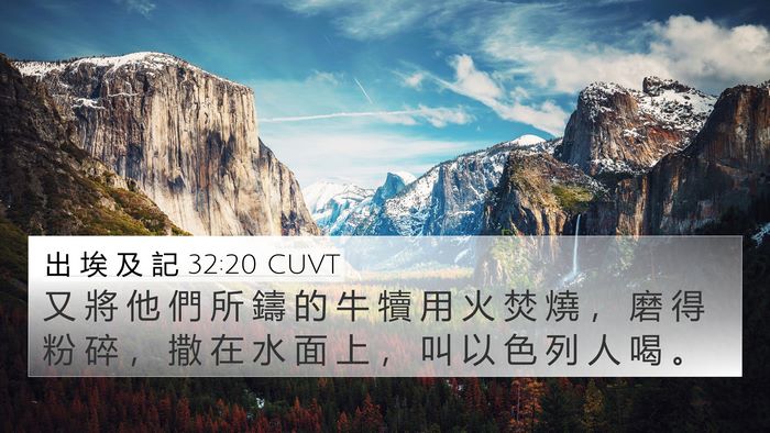 出 埃 及 記 32:20 CUVT Bible Verse Image