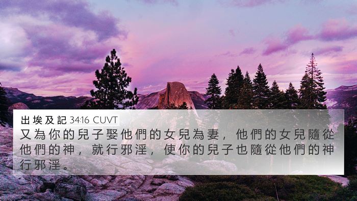 出 埃 及 記 34:16 CUVT Bible Verse Image