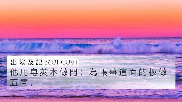 出 埃 及 記 36:31 CUVT Bible Verse Image