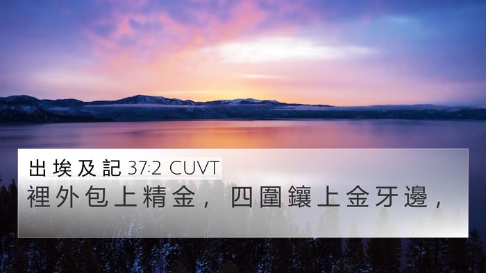 出 埃 及 記 37:2 CUVT 4K Wallpaper - 裡 外 包 上 精 金 ， 四 圍 鑲 上 金 - 4K Wallpaper Bible Verse
